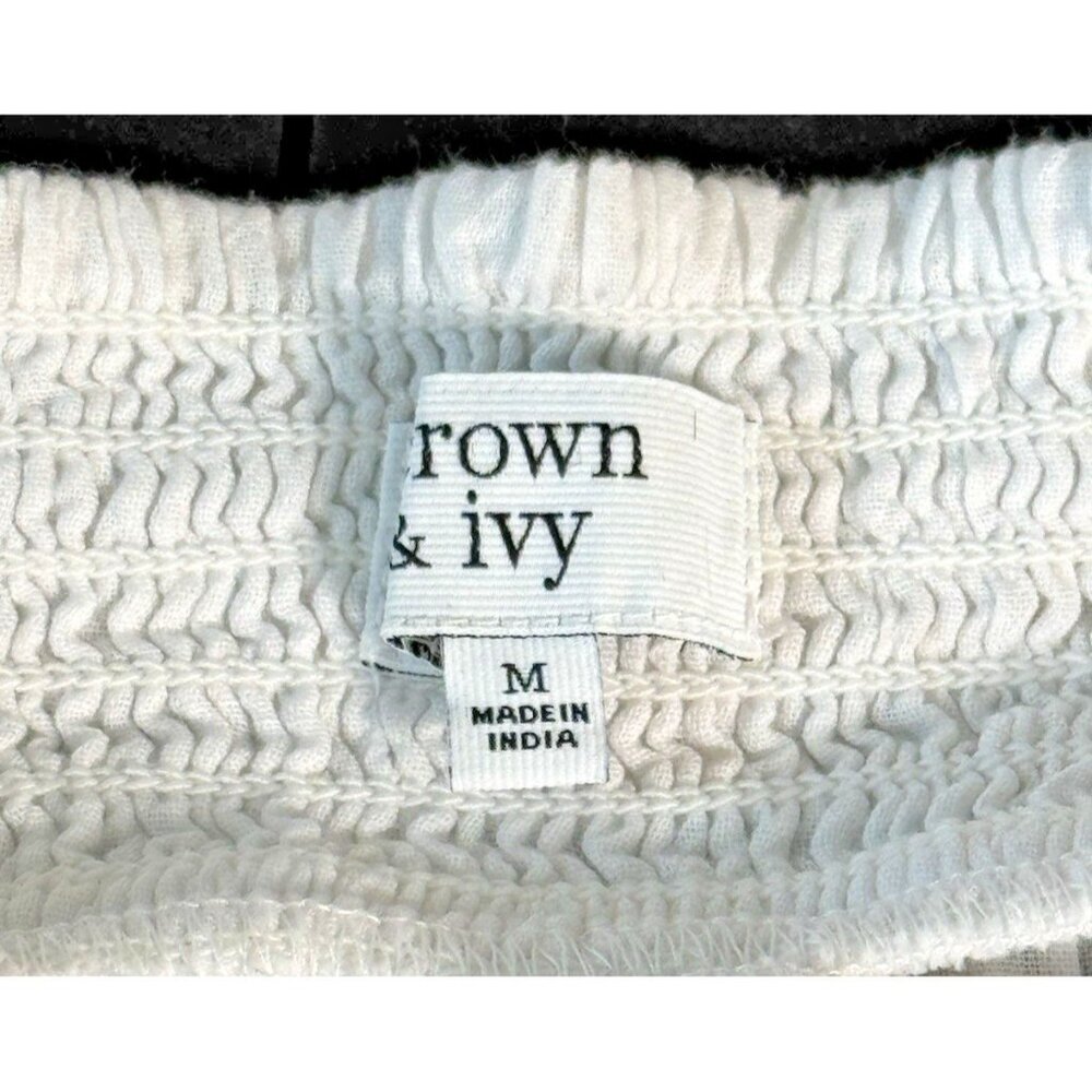 Crown & Ivy Womens Off The Shoulder‎ Embroidered Floral Top Womens Medium - Picture 3 of 7